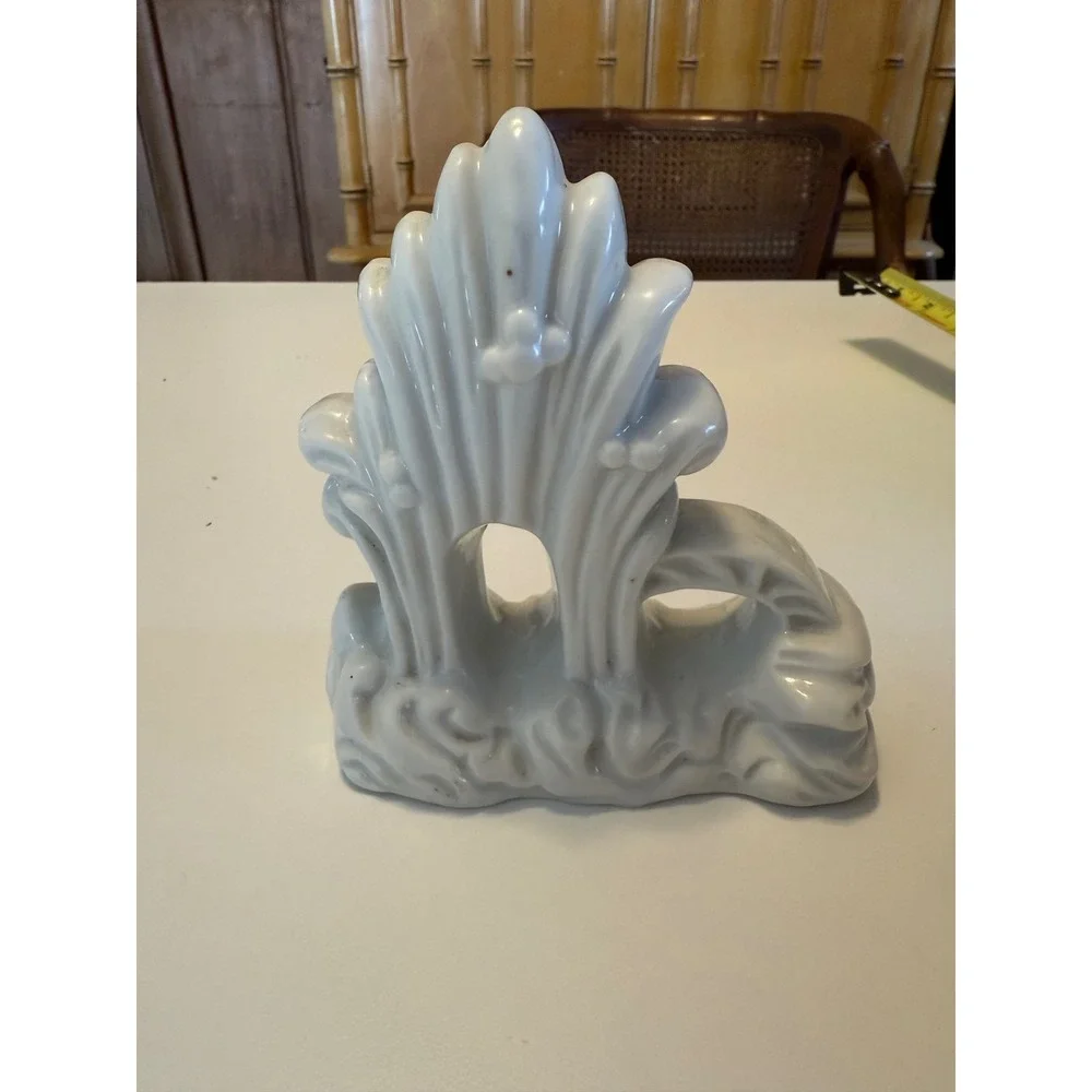 Vintage White Porcelain Aquarium Ornament Shell Coral Fish Tank Decor Japan